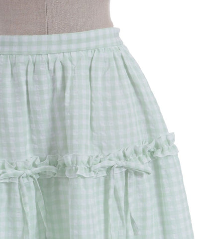 Gingham Tiered Skirt