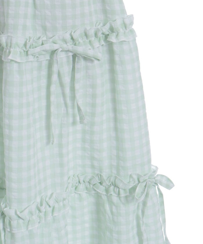Gingham Tiered Skirt