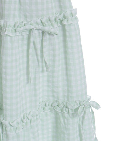 Gingham Tiered Skirt