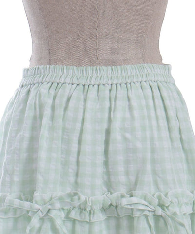 Gingham Tiered Skirt