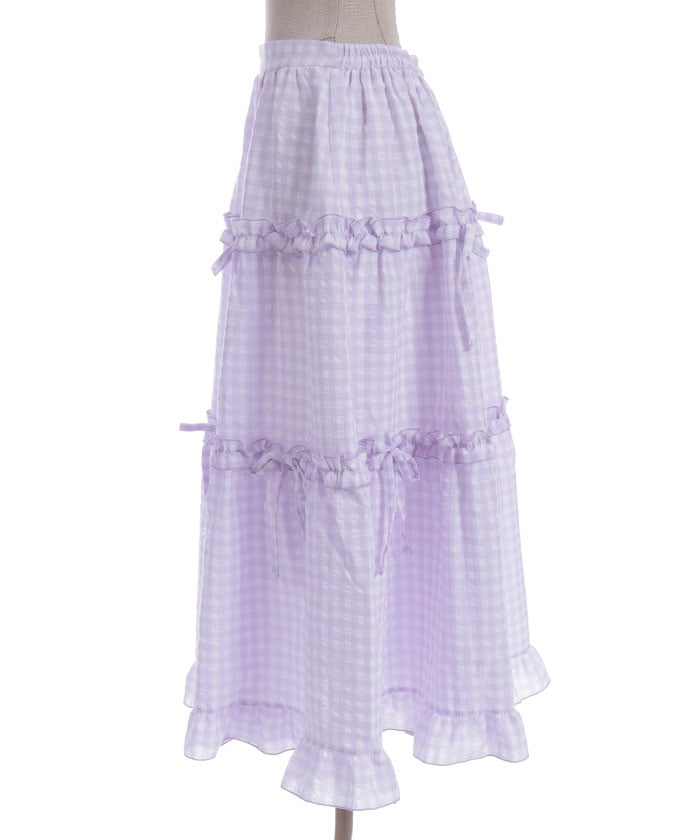 Gingham Tiered Skirt