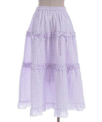 Gingham Tiered Skirt