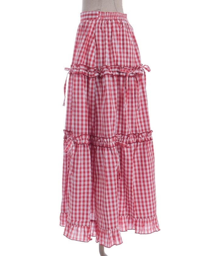 Gingham Tiered Skirt