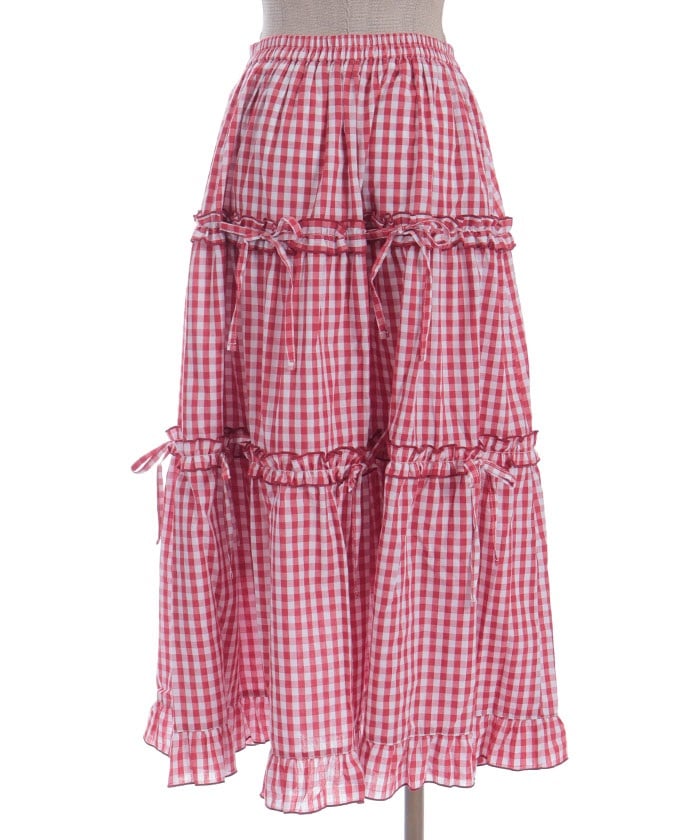Gingham Tiered Skirt