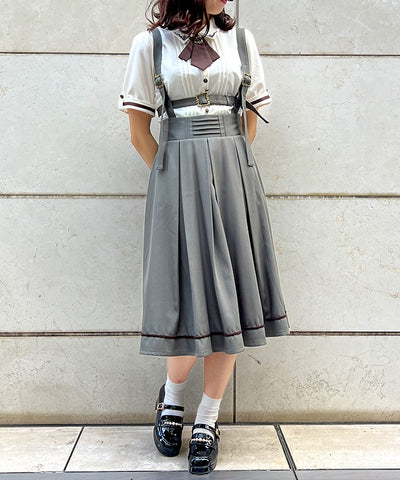 Belt Design Skirt with Suspenders