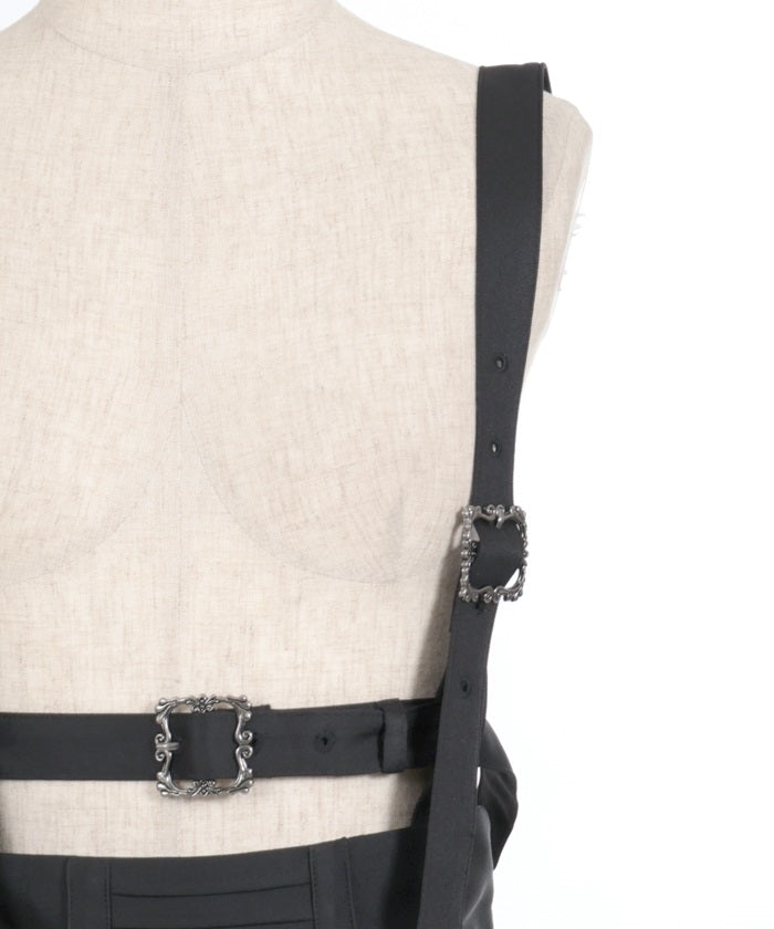 Belt Design Skirt with Suspenders