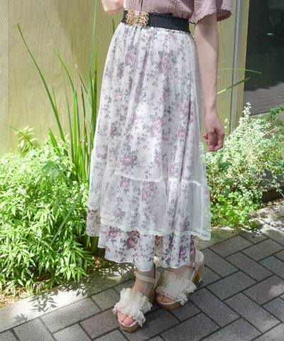 Multi Way Lace Floral Pattern Skirt