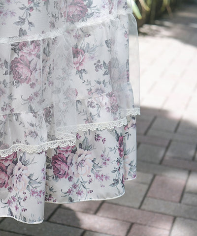 Multi Way Lace Floral Pattern Skirt