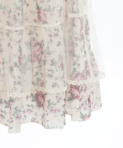 Multi Way Lace Floral Pattern Skirt