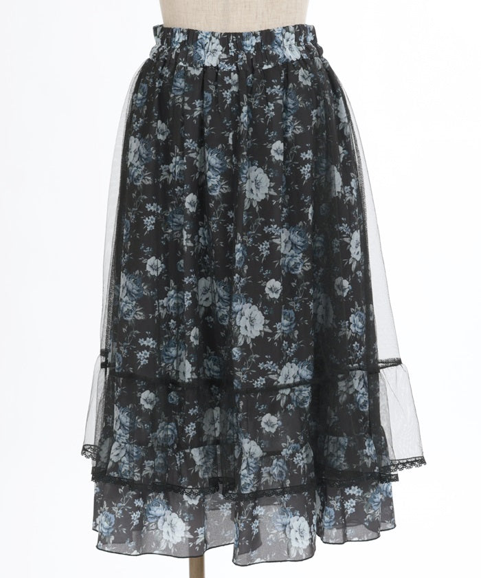 Multi Way Lace Floral Pattern Skirt