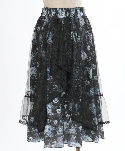 Multi Way Lace Floral Pattern Skirt