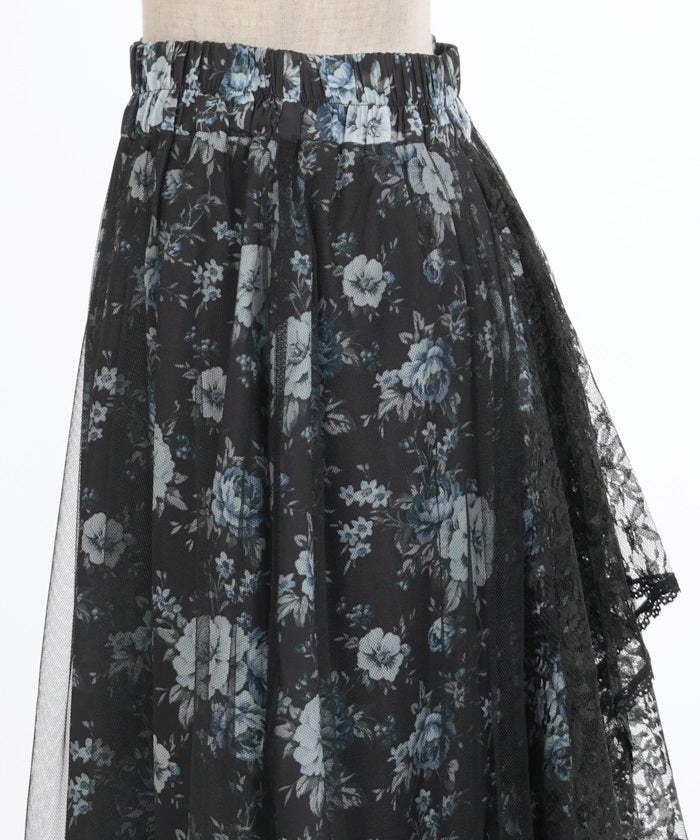 Multi Way Lace Floral Pattern Skirt