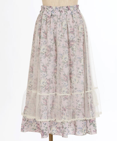 Multi Way Lace Floral Pattern Skirt