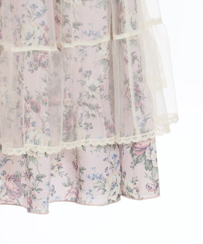 Multi Way Lace Floral Pattern Skirt