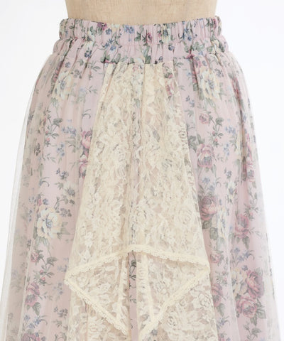 Multi Way Lace Floral Pattern Skirt