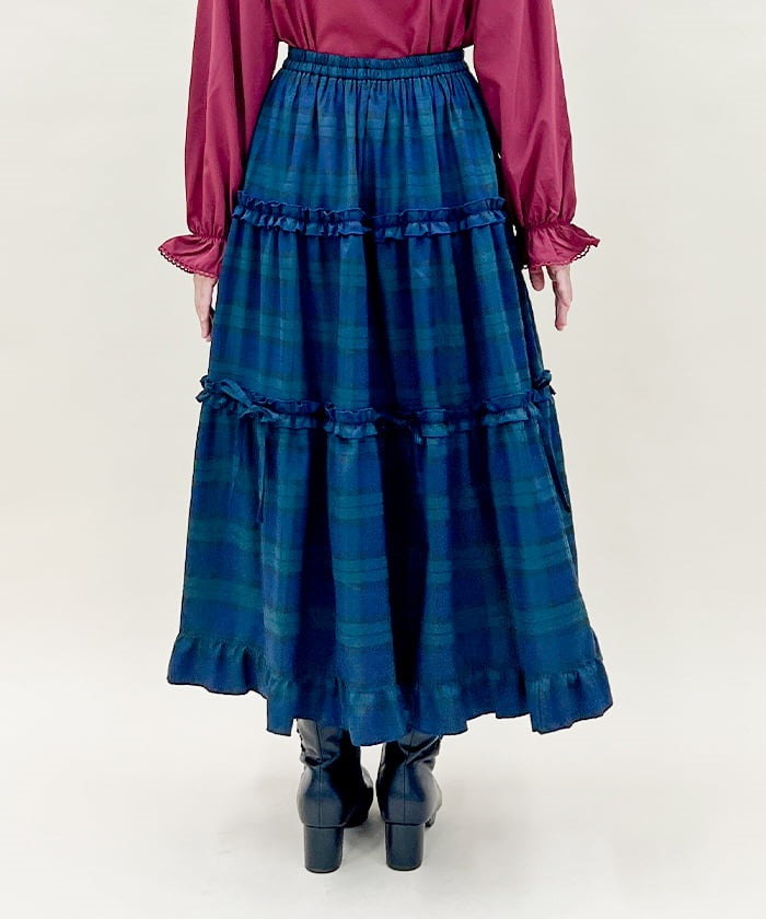 Plaid Pattern Tiered Skirt