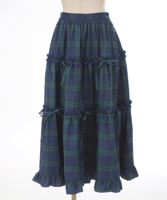 Plaid Pattern Tiered Skirt