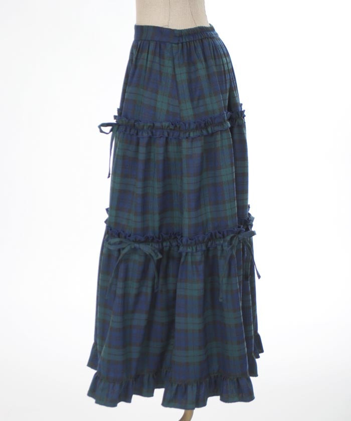 Plaid Pattern Tiered Skirt