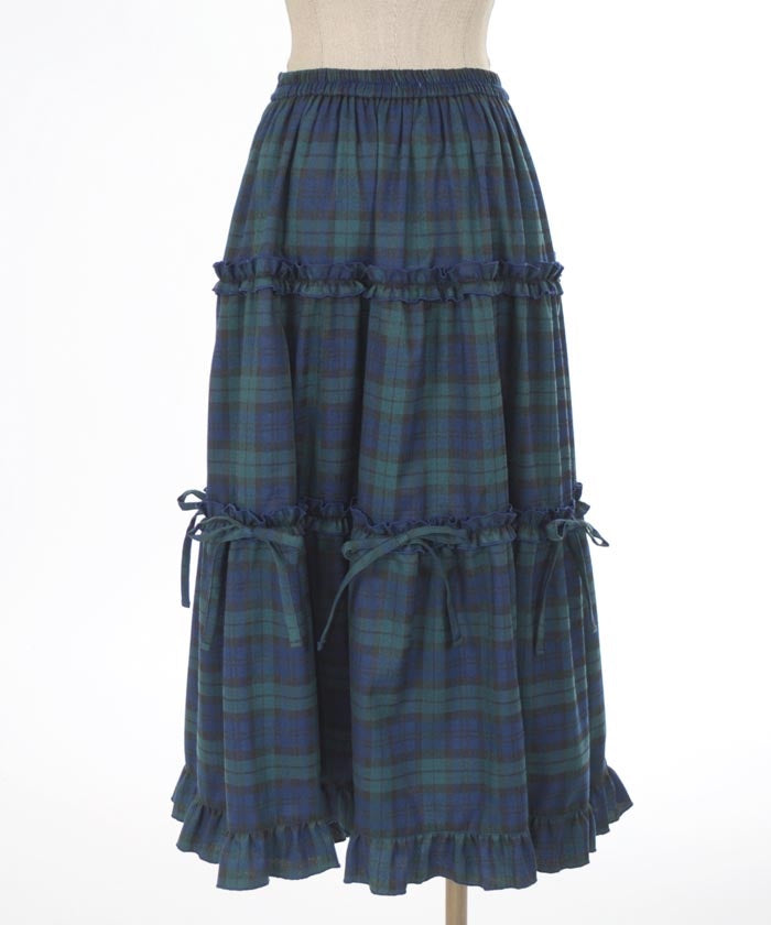 Plaid Pattern Tiered Skirt