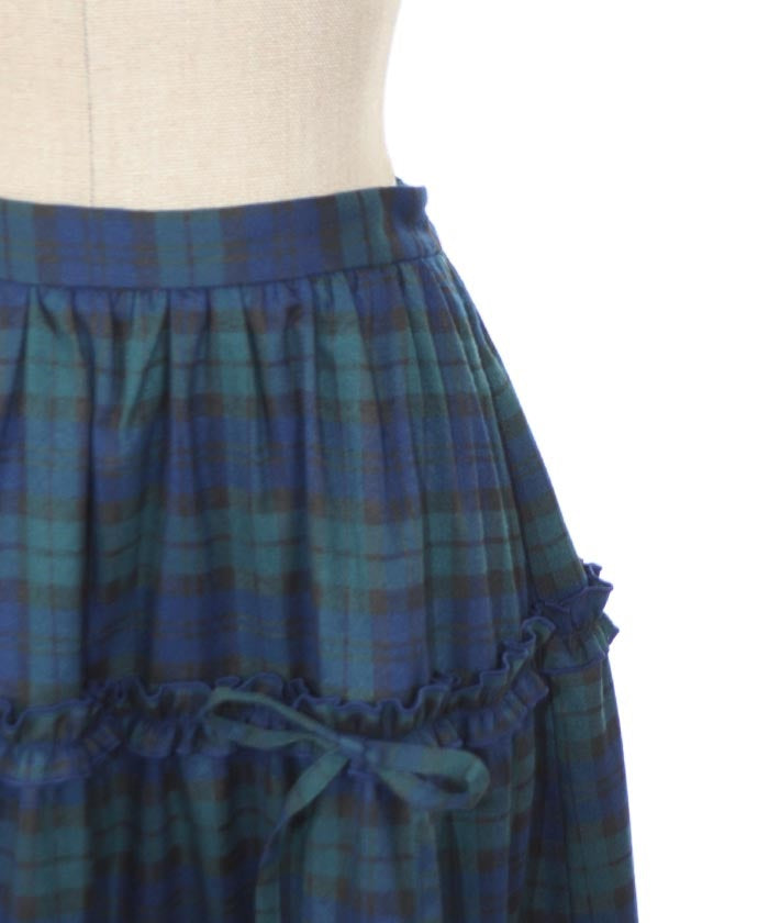 Plaid Pattern Tiered Skirt