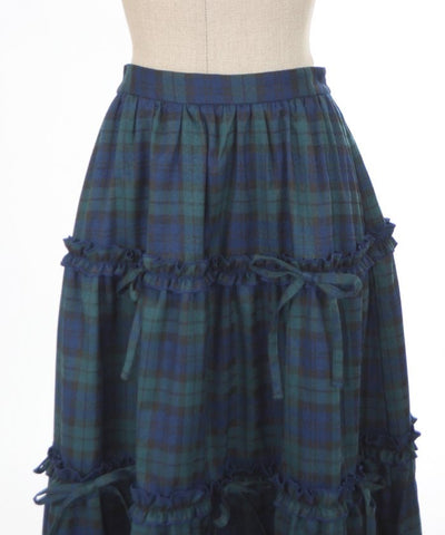 Plaid Pattern Tiered Skirt