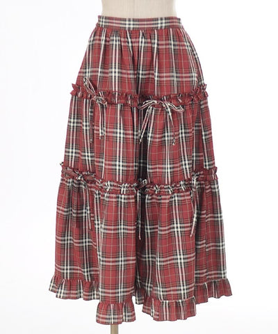 Plaid Pattern Tiered Skirt