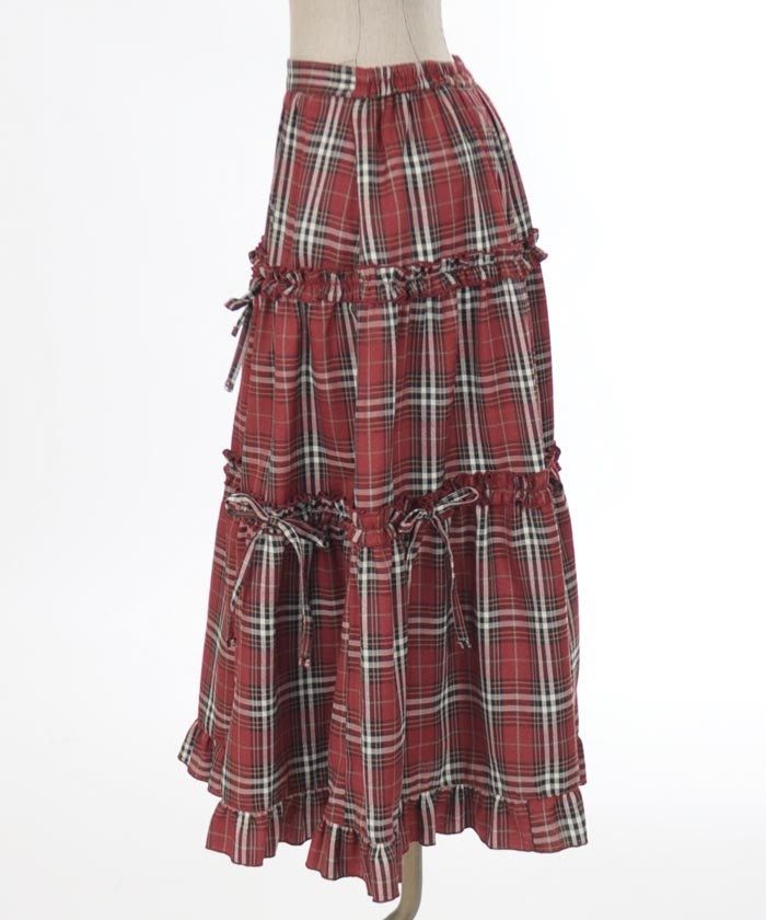 Plaid Pattern Tiered Skirt