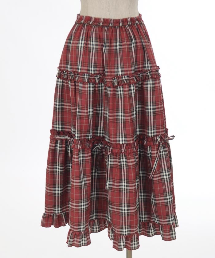 Plaid Pattern Tiered Skirt