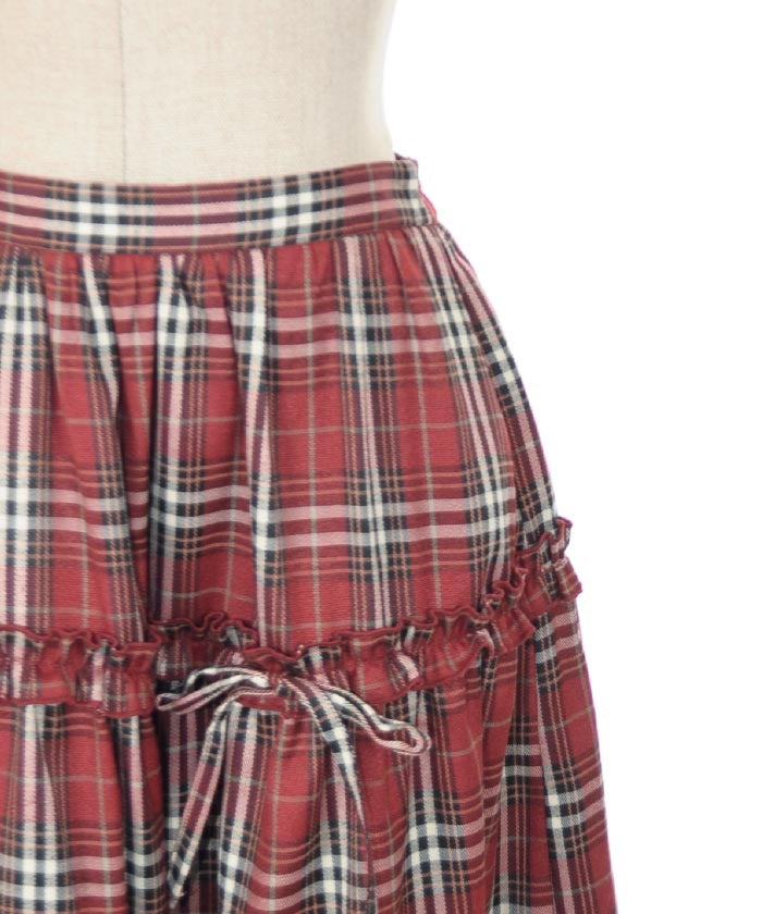 Plaid Pattern Tiered Skirt