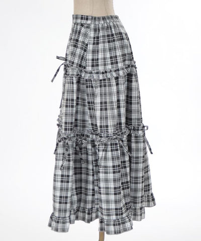 Plaid Pattern Tiered Skirt