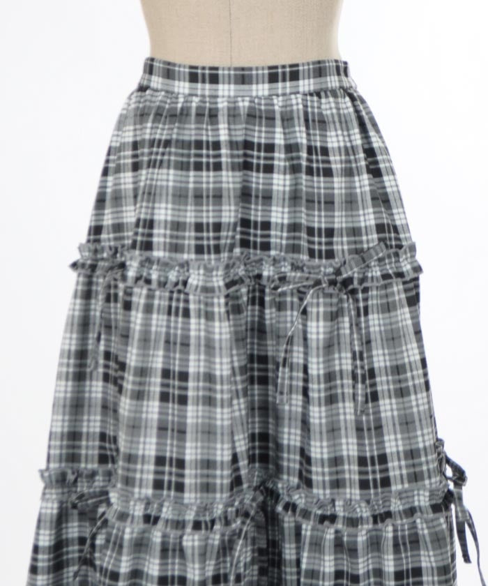 Plaid Pattern Tiered Skirt