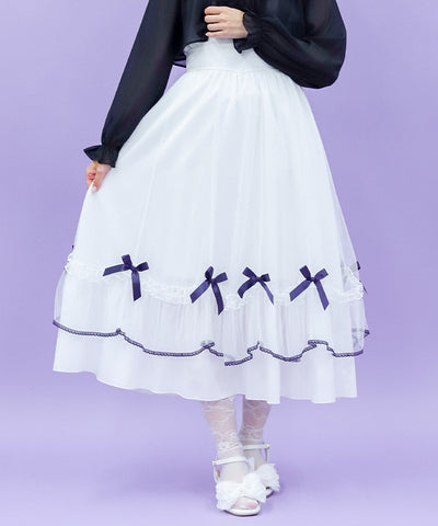 Marine Tulle Ribbon Skirt