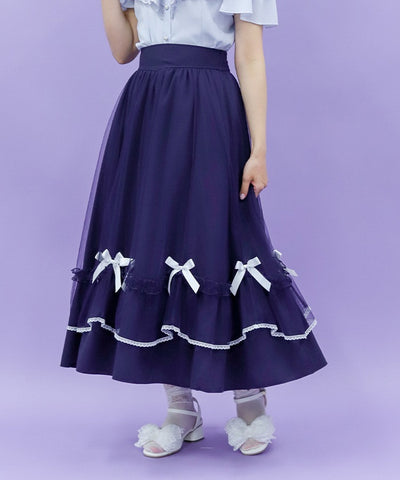 Marine Tulle Ribbon Skirt