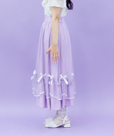 Marine Tulle Ribbon Skirt