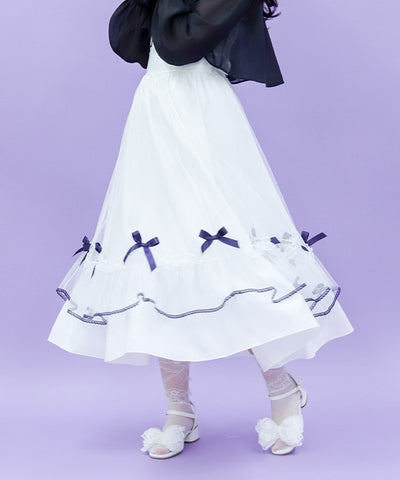 Marine Tulle Ribbon Skirt
