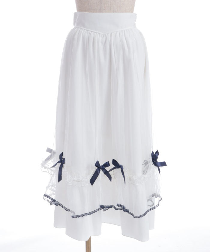 Marine Tulle Ribbon Skirt