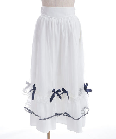 Marine Tulle Ribbon Skirt