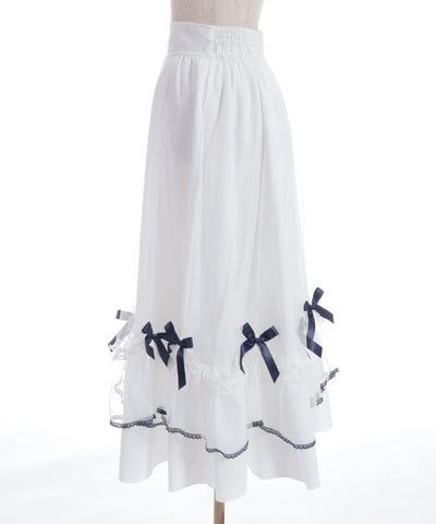 Marine Tulle Ribbon Skirt