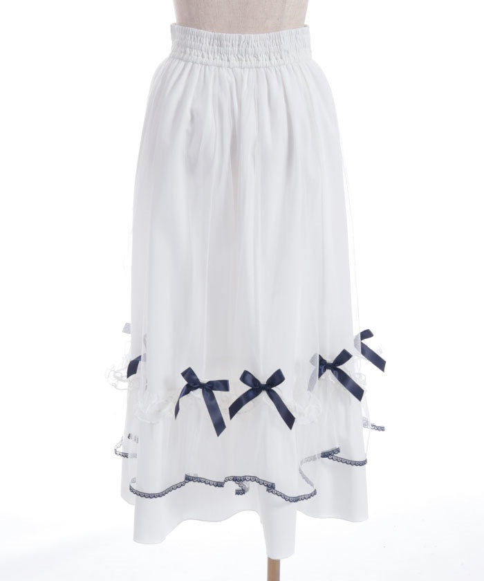 Marine Tulle Ribbon Skirt