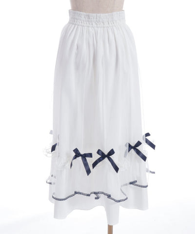 Marine Tulle Ribbon Skirt