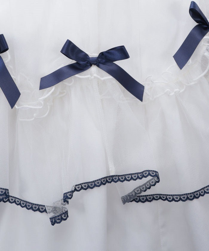 Marine Tulle Ribbon Skirt