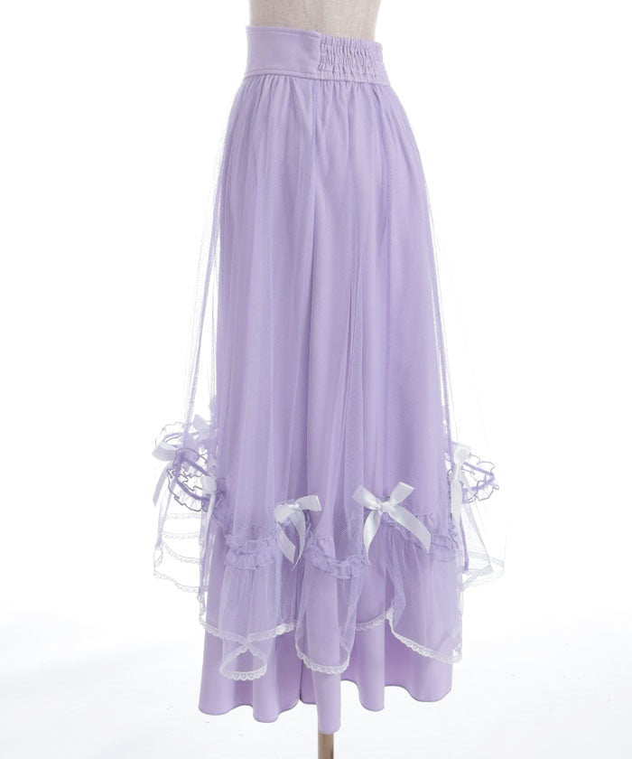 Marine Tulle Ribbon Skirt