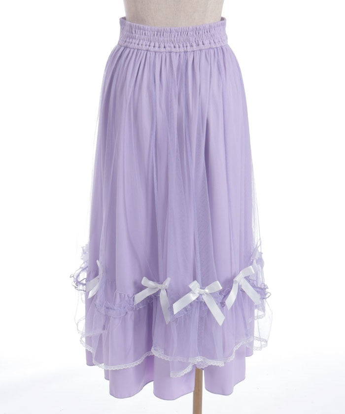 Marine Tulle Ribbon Skirt