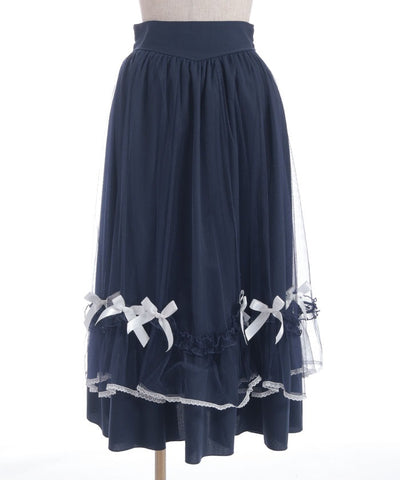Marine Tulle Ribbon Skirt