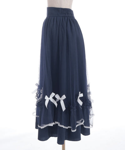 Marine Tulle Ribbon Skirt