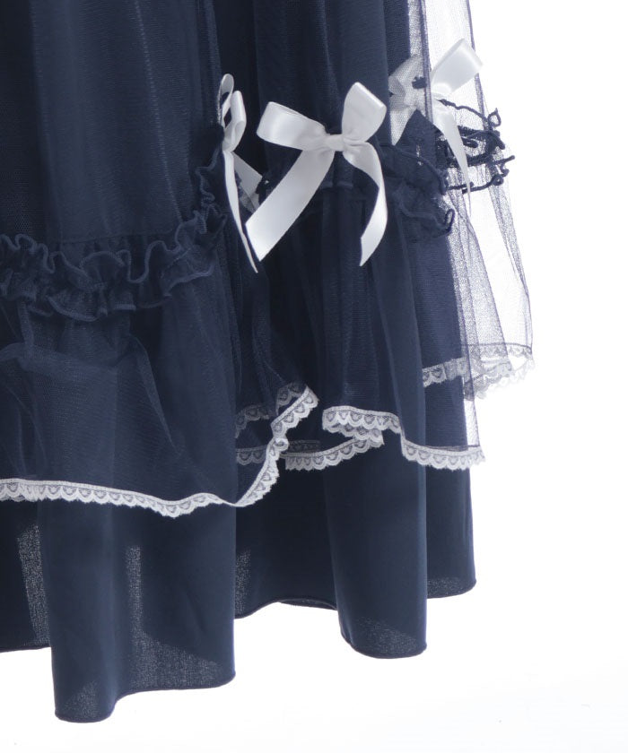 Marine Tulle Ribbon Skirt