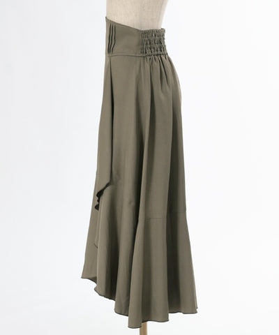 High-Waisted Frill Long Skirt