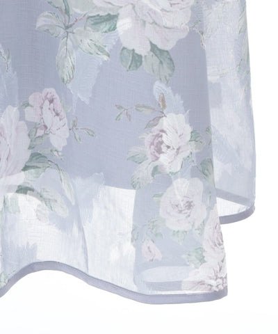 Floral Pattern Sheer Jacquard Skirt