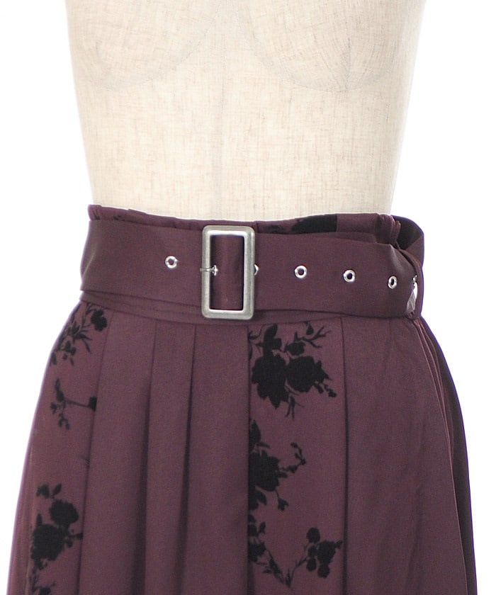 Flower Flocky Panel Skirt