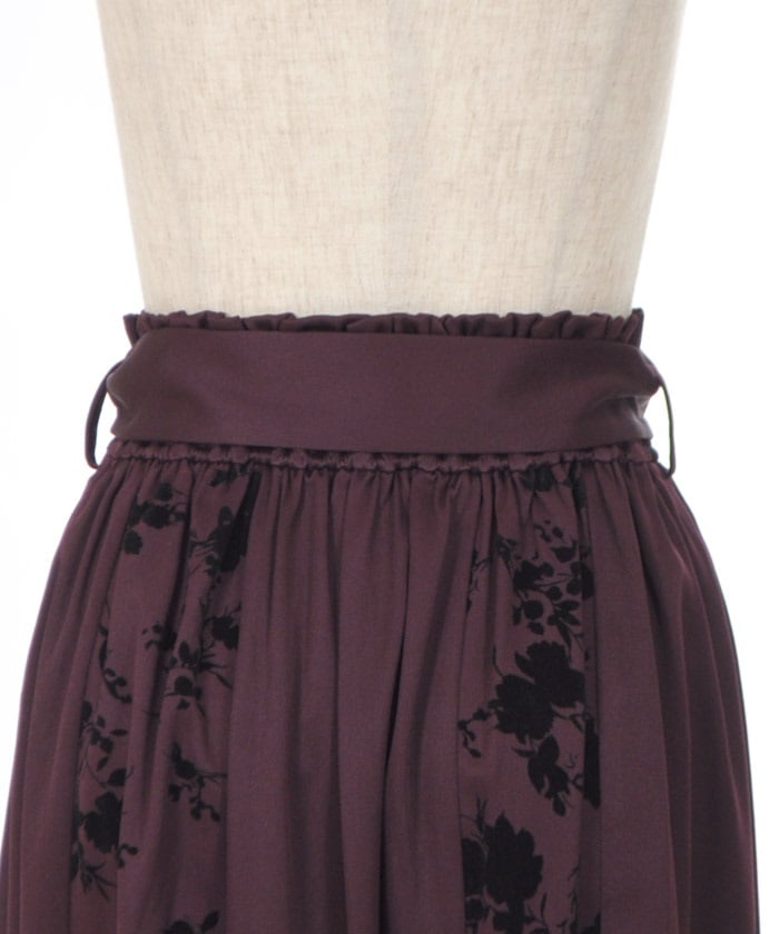 Flower Flocky Panel Skirt